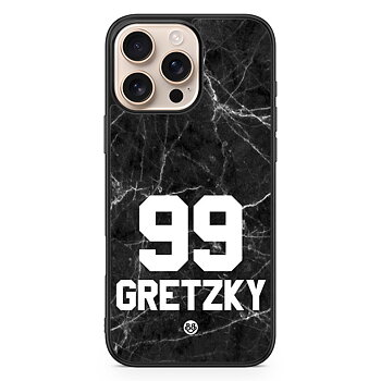 iPhone 16 Pro Max Custom Skal - Svart Marmor Nummer