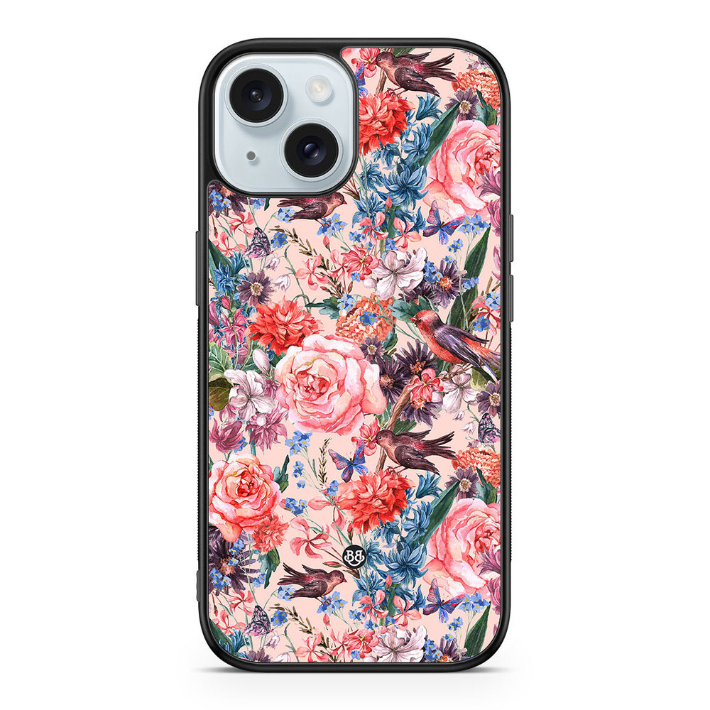 iPhone 15 Case - Birds & Flowers