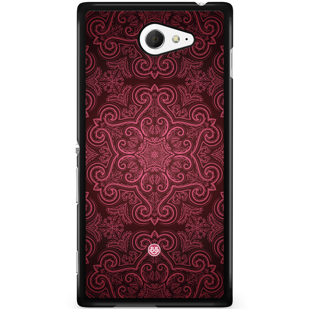 Sony Xperia M2 Aqua Case - Red Retro Pattern