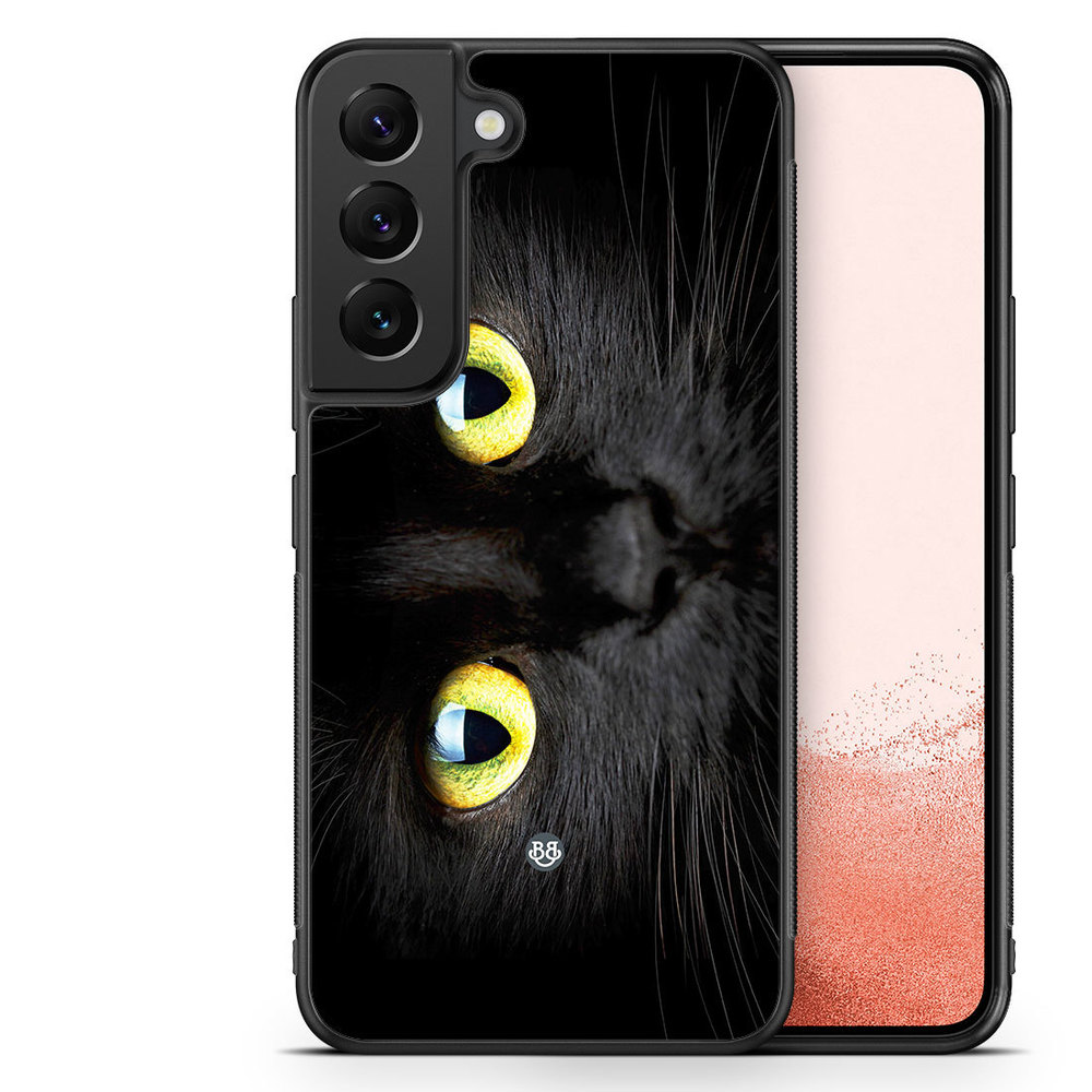 Samsung Galaxy S22 Plus 5G Case - Black Cat Close up