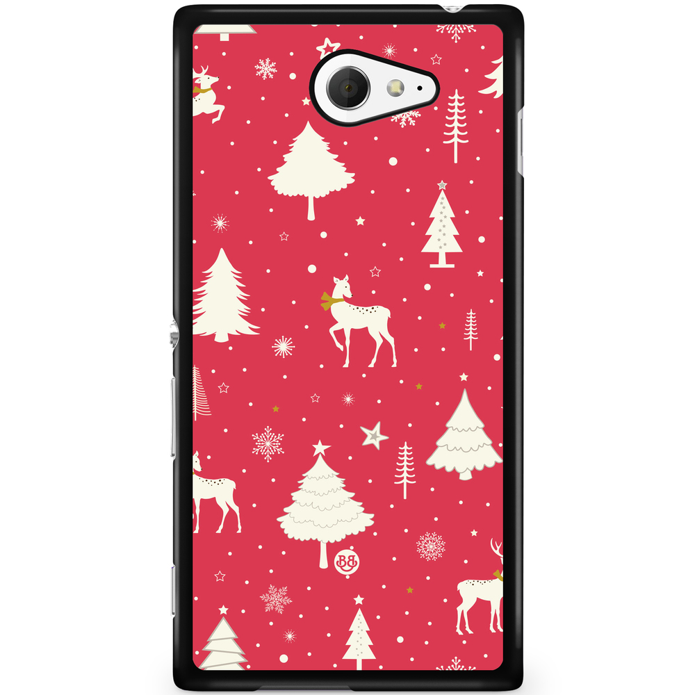 Sony Xperia M2 Aqua Case - Red Christmas