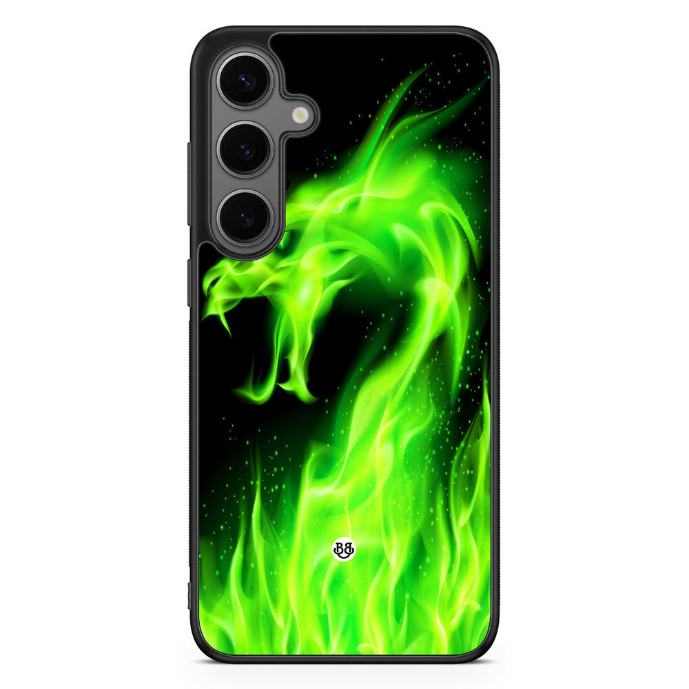 Samsung Galaxy S24 Plus Case - Green Flames Dragon