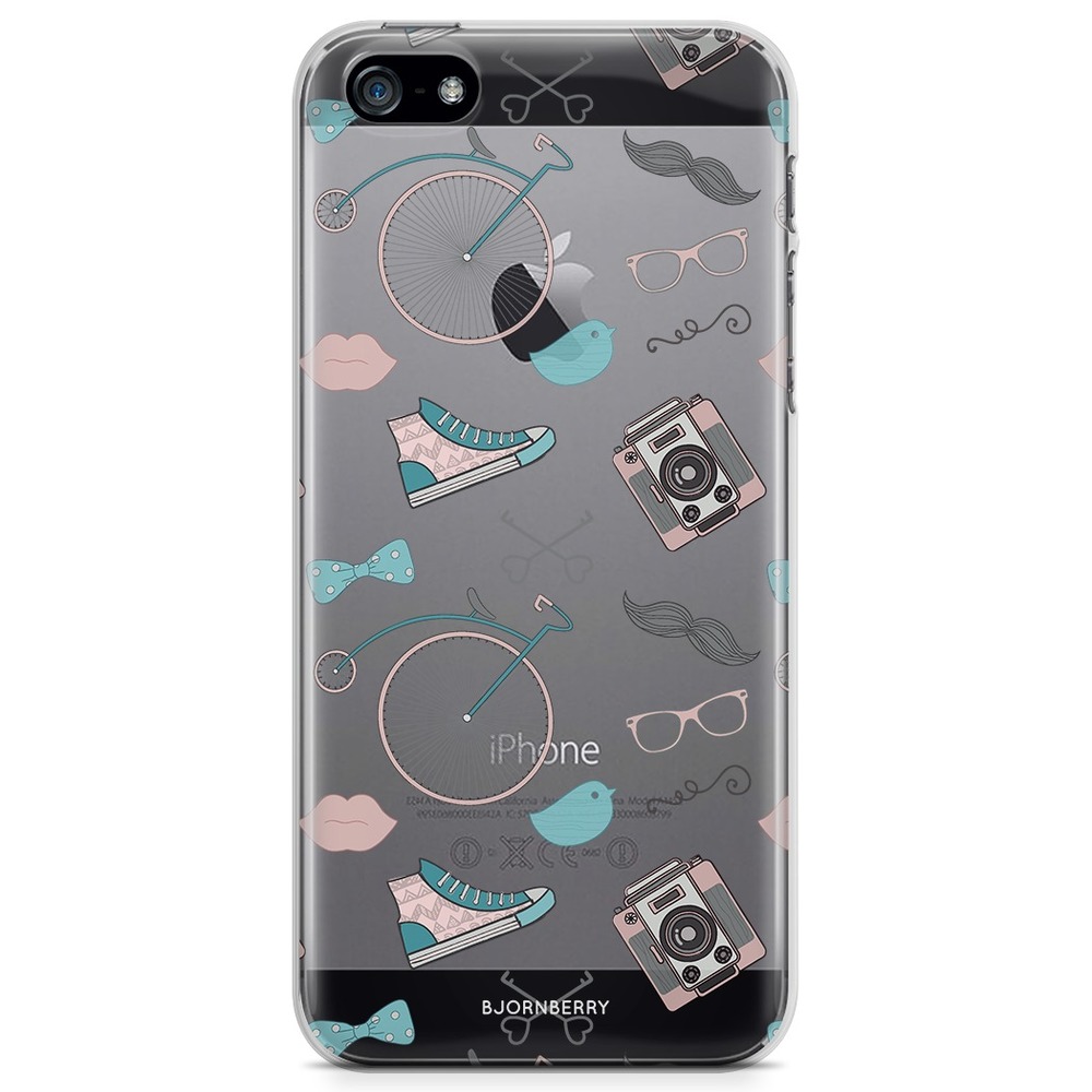 iPhone 5/5S/SE (2016) TPU Case - Hipster Pattern