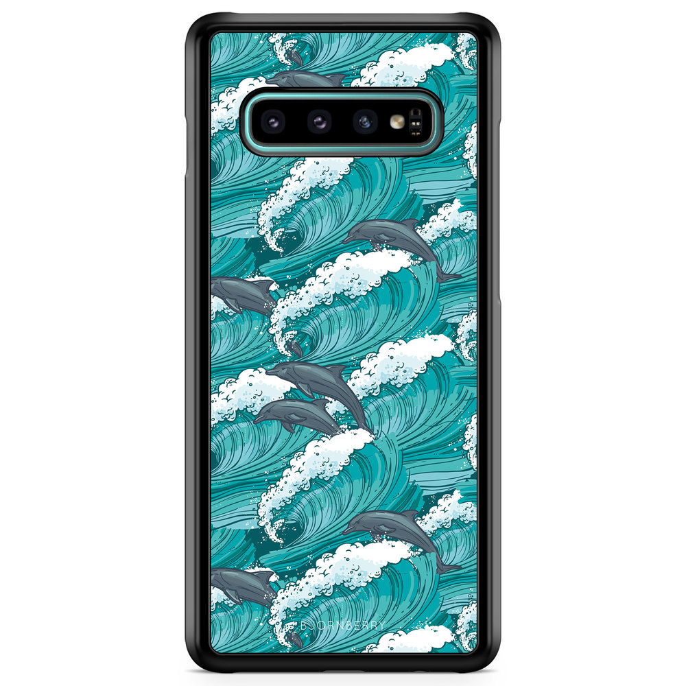 Samsung Galaxy S10 Case - Waves And Dolphins