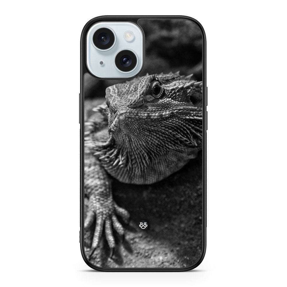 iPhone 15 Case - Black/White Lizard