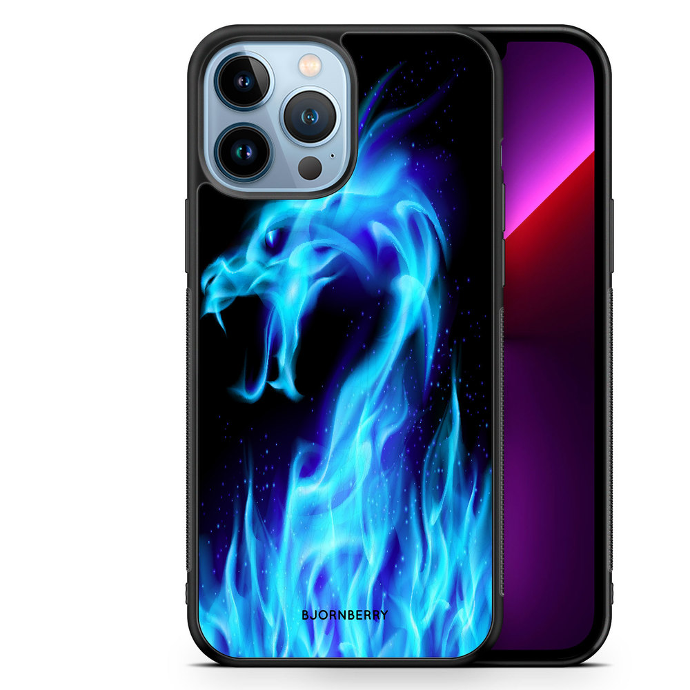 iPhone 13 Pro Max Case - Blue Flames Dragon