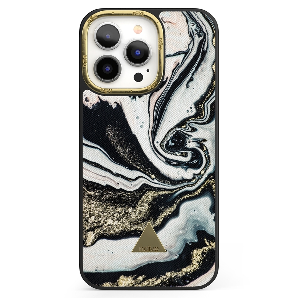 Naive iPhone 13 Pro Case - Golden Swirl