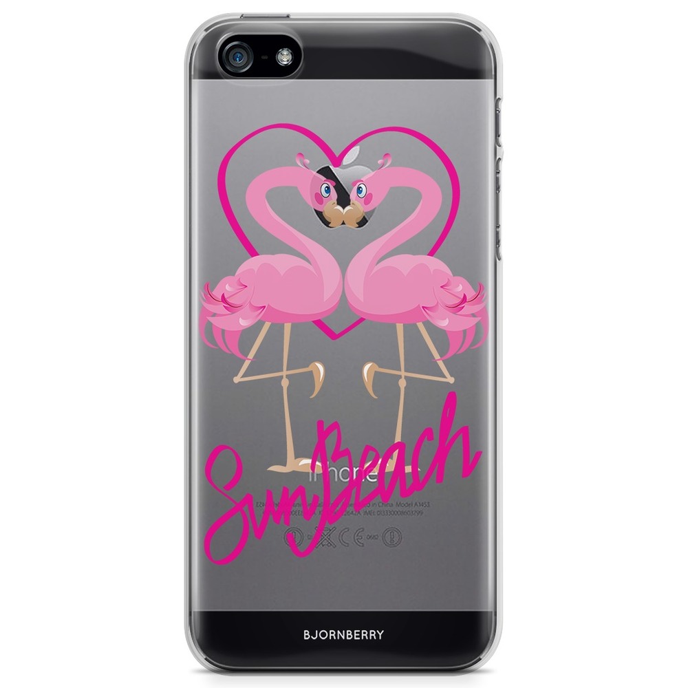 iPhone 5/5S/SE (2016) TPU Case - Sun Beach Flamingo