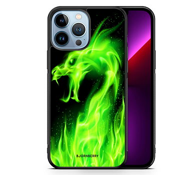iPhone 13 Pro Max Case - Green Flames Dragon