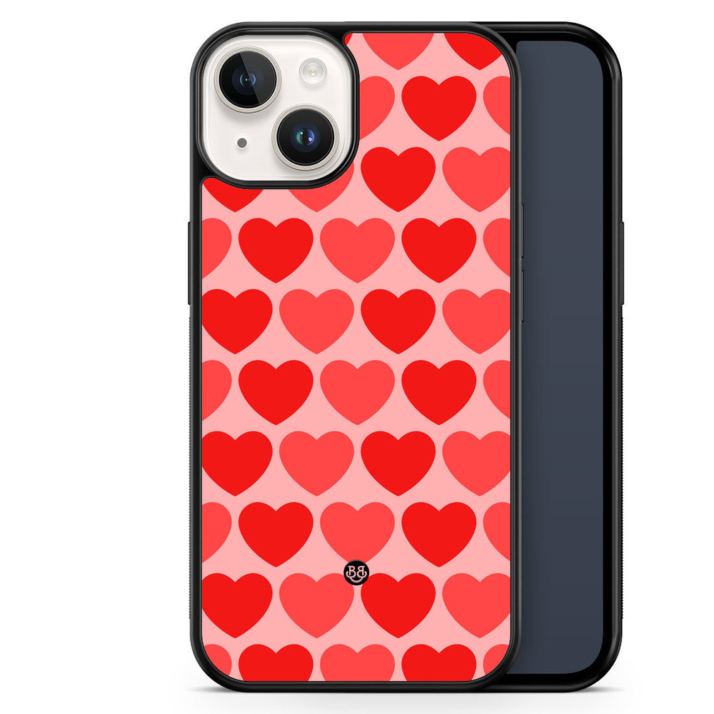 iPhone 14 Case - Red Hearts