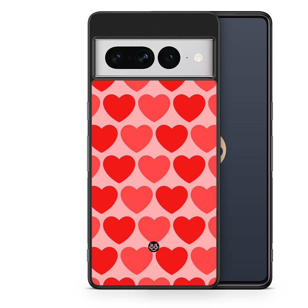 Google Pixel 7 Pro Case - Red Hearts