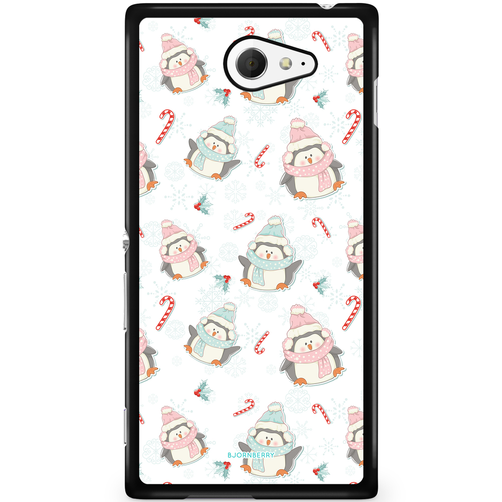 Sony Xperia M2 Aqua Case - Christmas Penguins