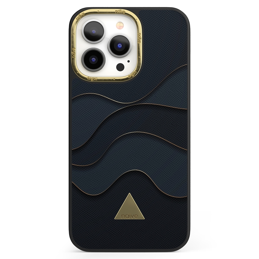 Naive iPhone 13 Pro Case - Golden Waves