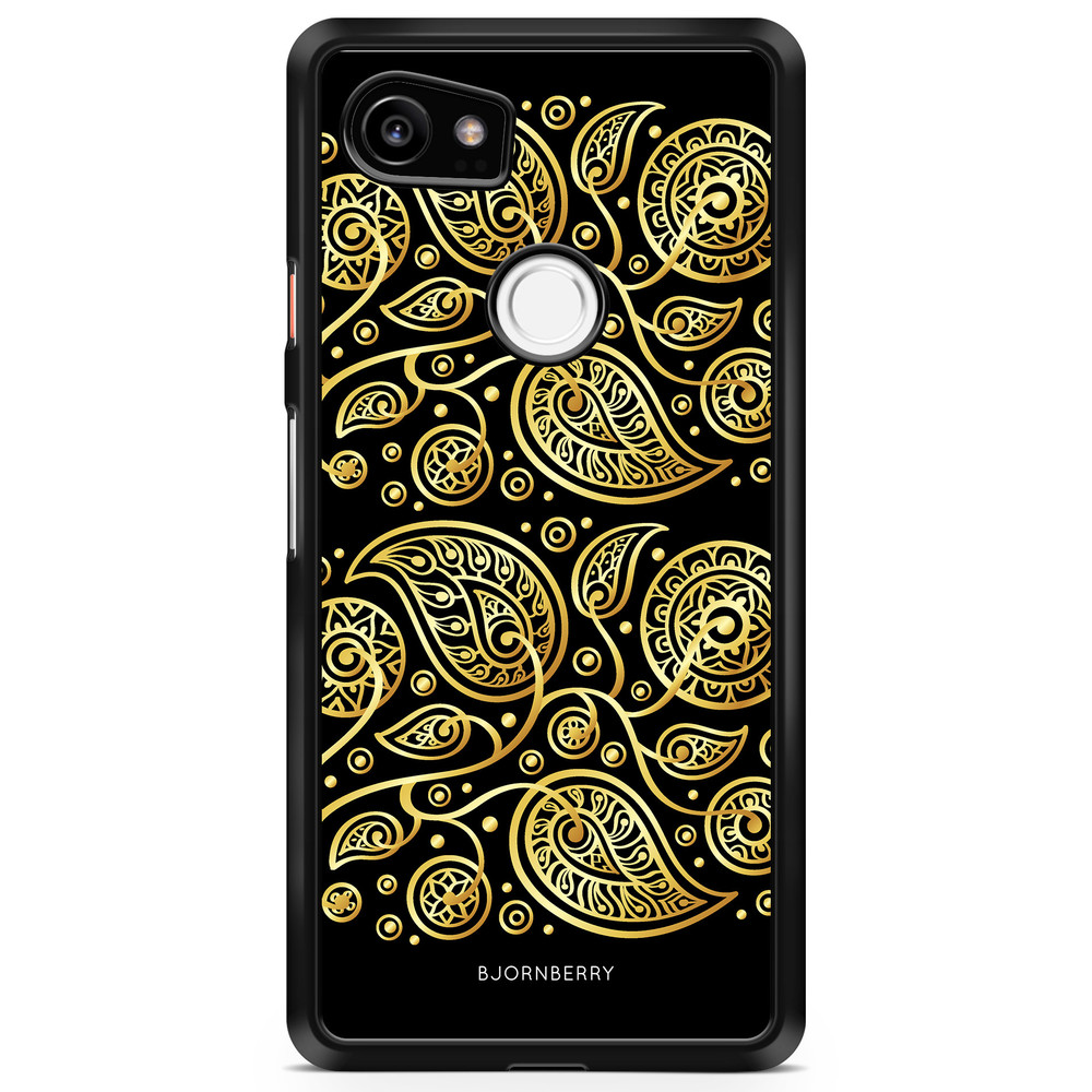 Google Pixel 2 XL Case - Gold Flowers