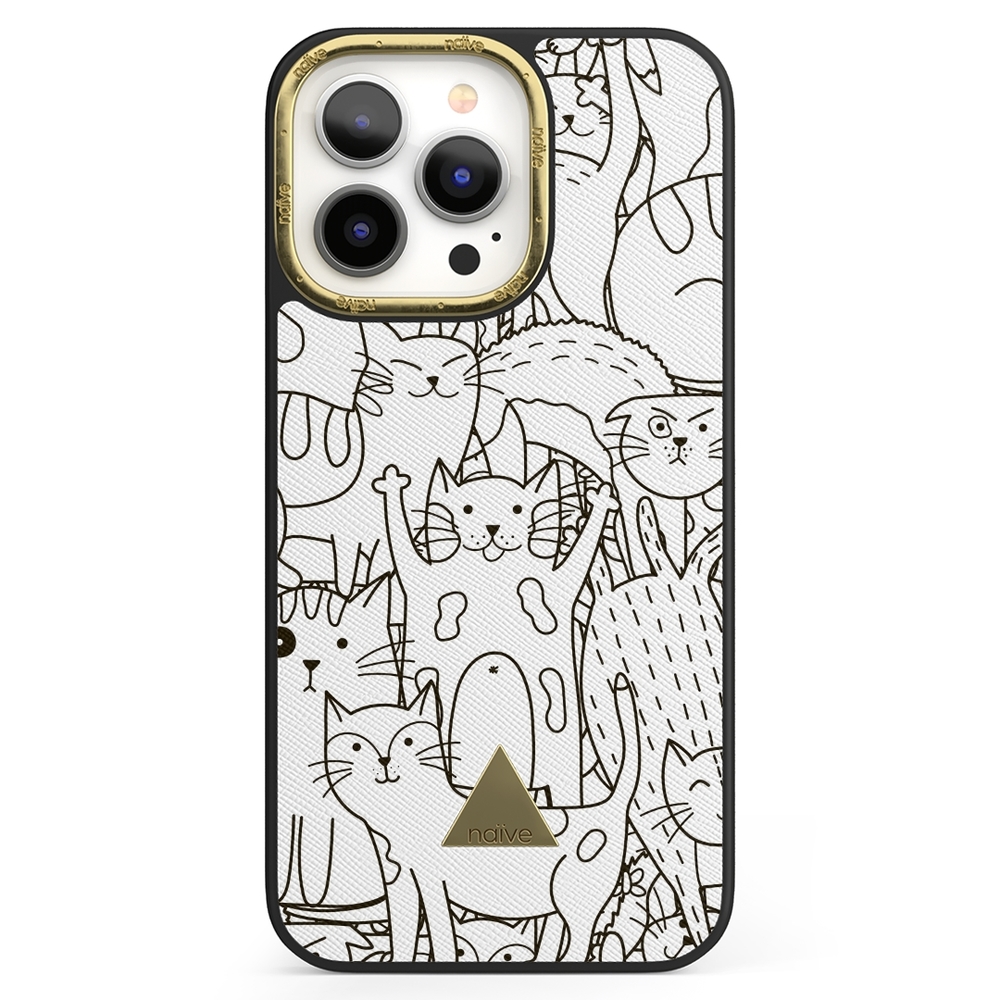 Naive iPhone 13 Pro Case - Cat Doodles