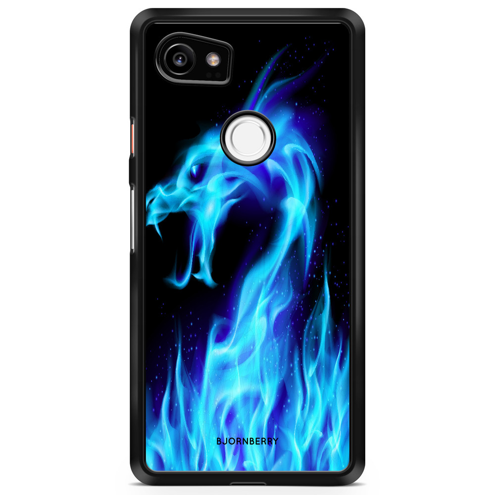 Google Pixel 2 XL Case - Blue Flames Dragon