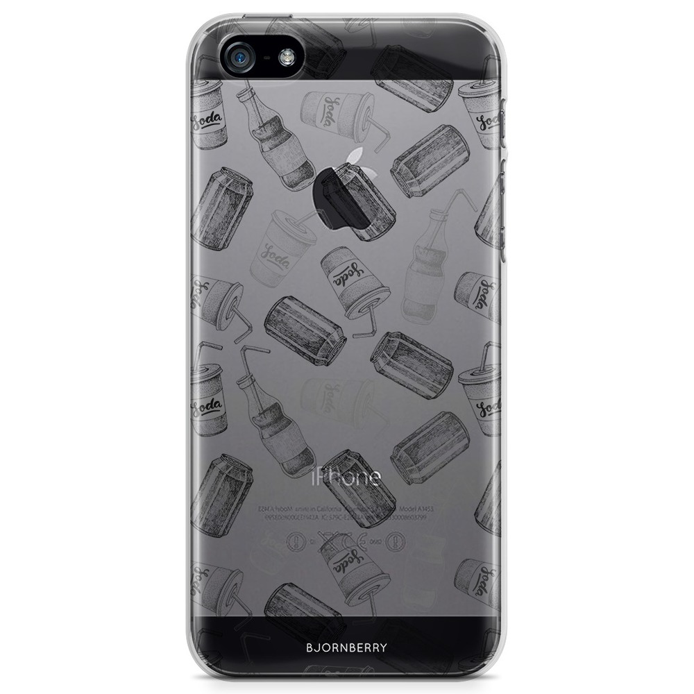 iPhone 5/5S/SE (2016) TPU Case - Soda Black & White