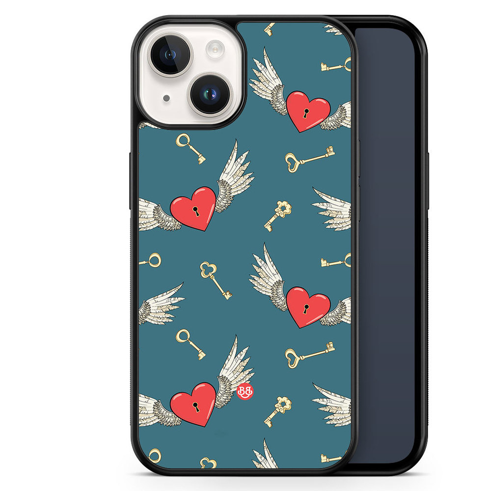 iPhone 14 Case - Hearts and Wings