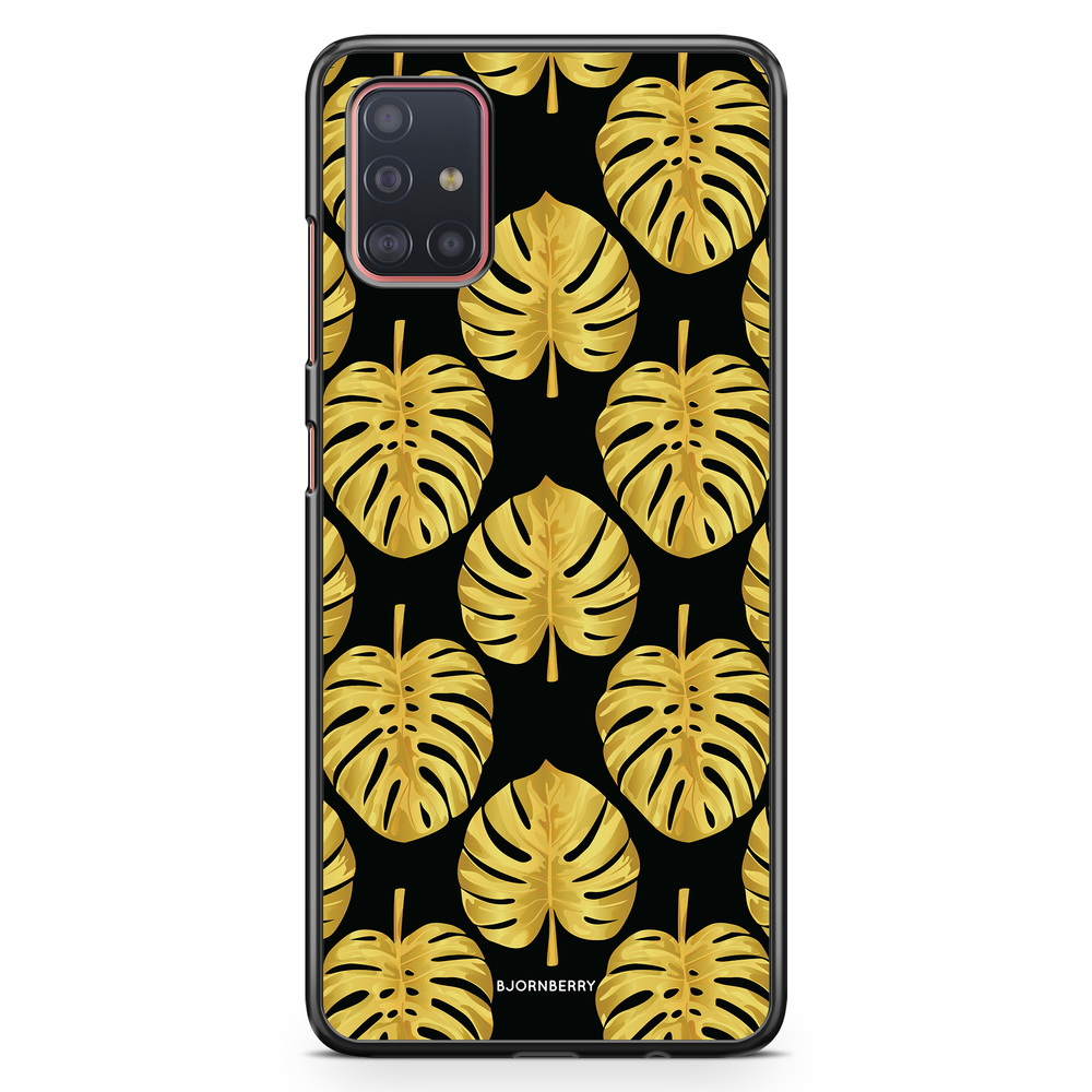 Samsung Galaxy A51 Case - Gold Monstera