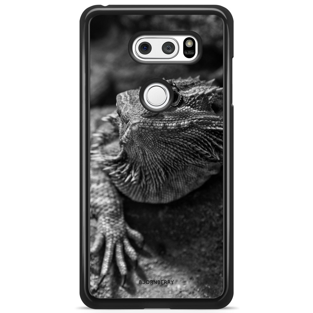 LG V30 Case - Black/White Lizard
