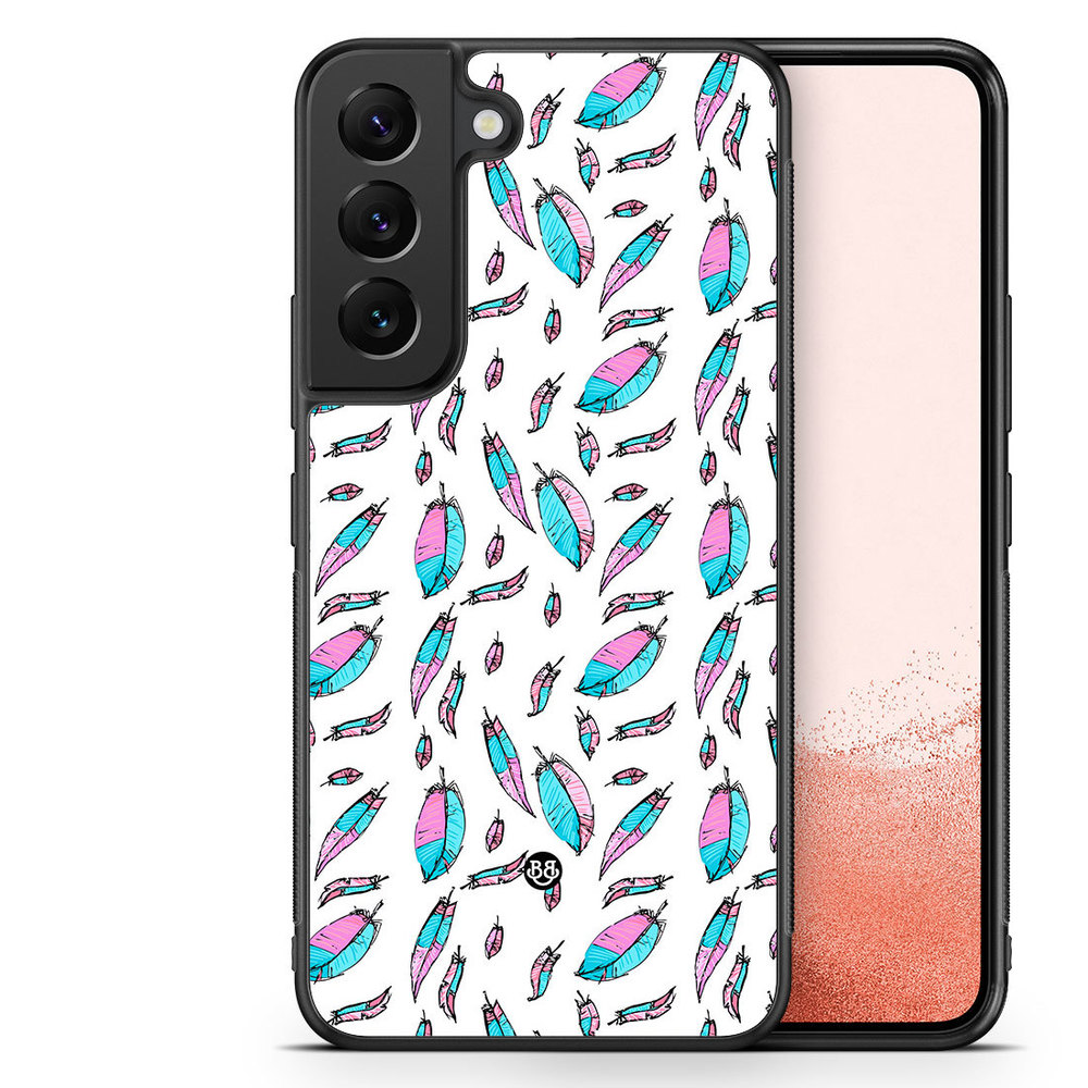 Samsung Galaxy S23 Plus 5G Case - Pink/Blue Feathers