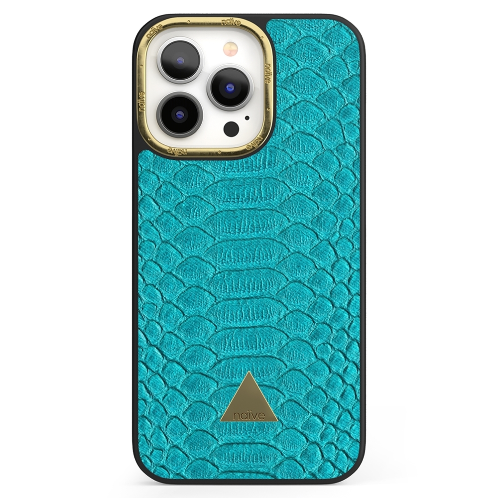 Naive iPhone 13 Pro Case - Turquoise Snake