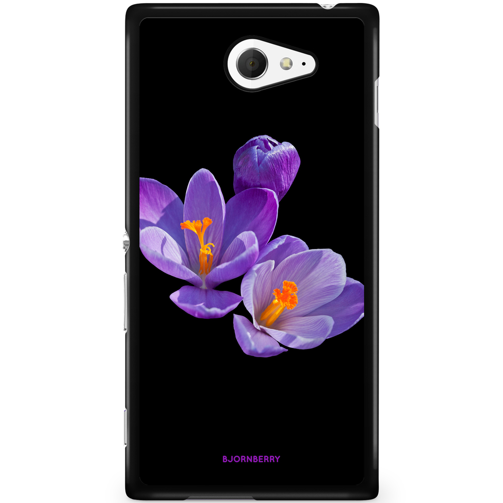 Sony Xperia M2 Aqua Case - Purple Flowers