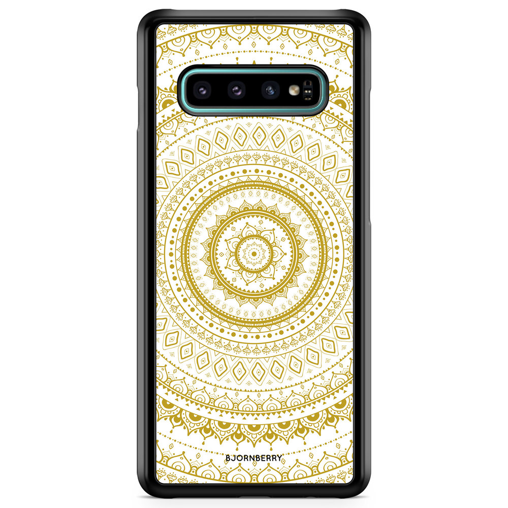 Samsung Galaxy S10 Plus Case - White Gold Mandala