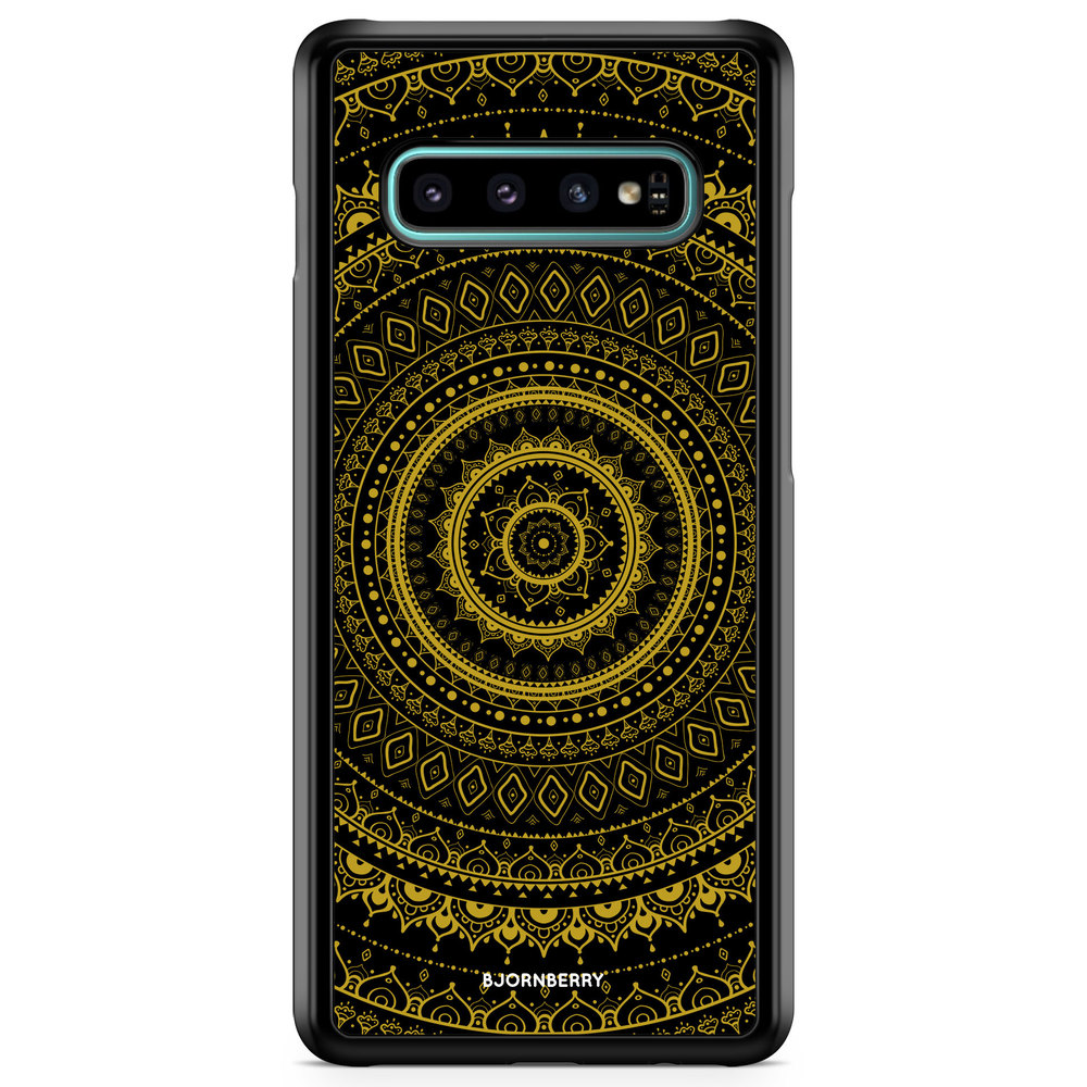 Samsung Galaxy S10 Plus Case - Black Gold Mandala