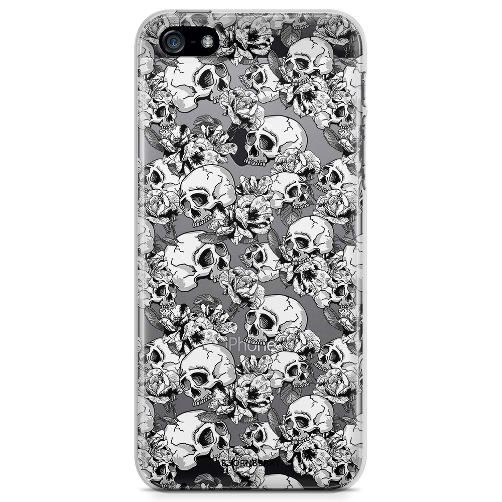iPhone 5/5S/SE (2016) TPU Case - Skull & Roses