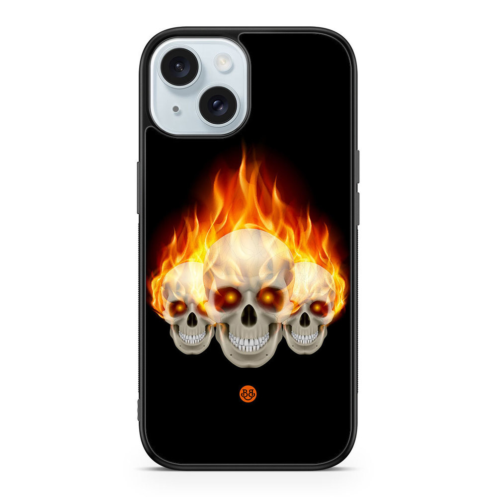 iPhone 15 Case - Flames Skulls