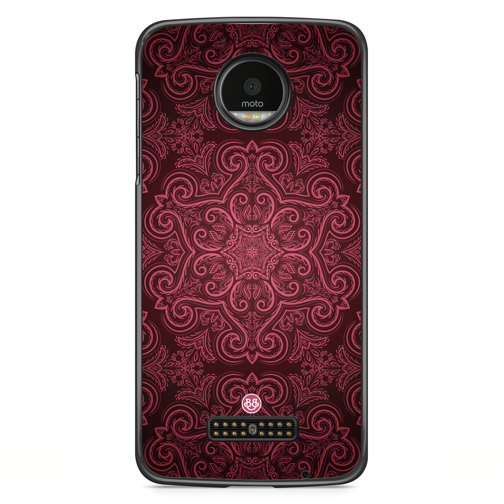 Moto Z2 Play Case - Red Retro Pattern