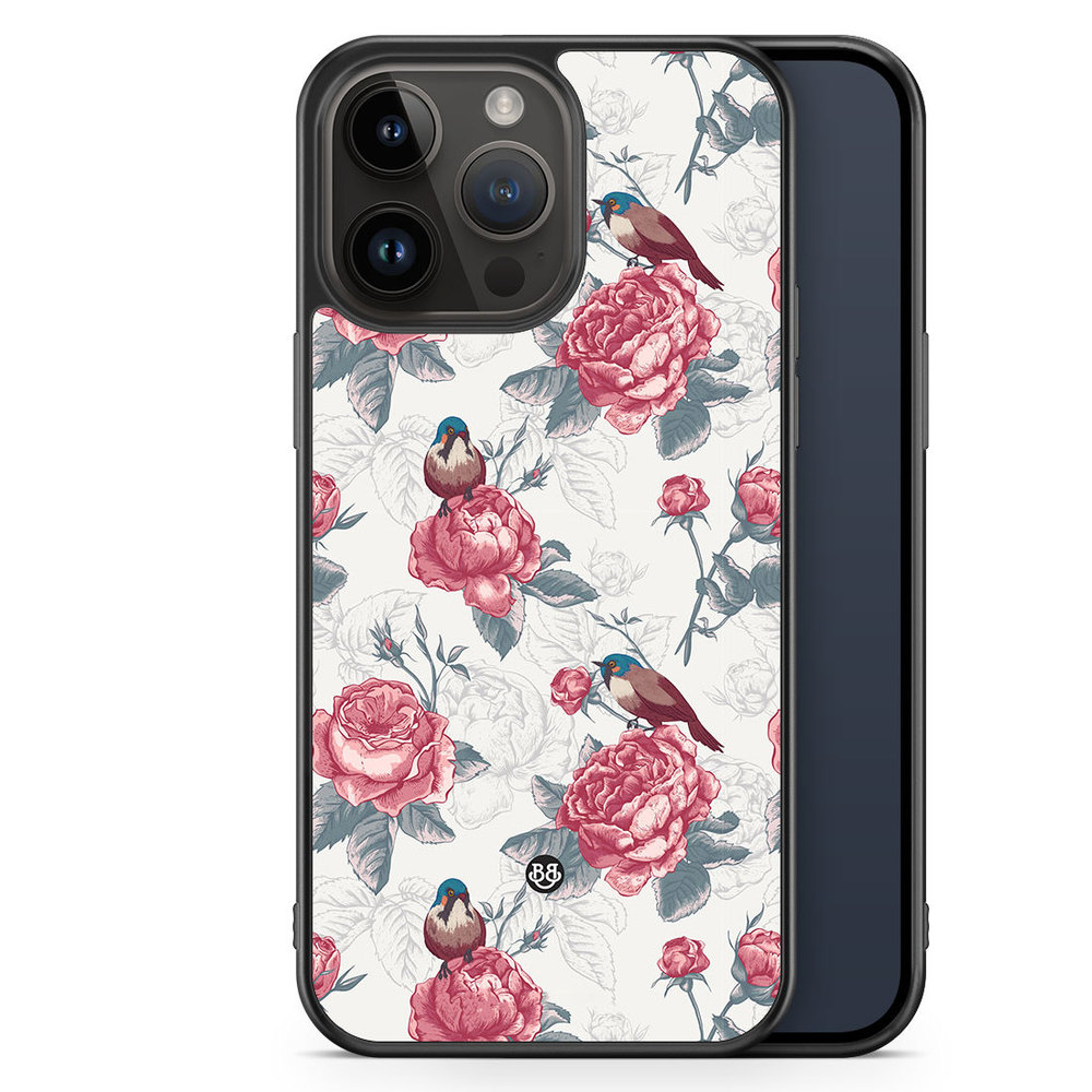 iPhone 14 Pro Max Case - Roses and Birds