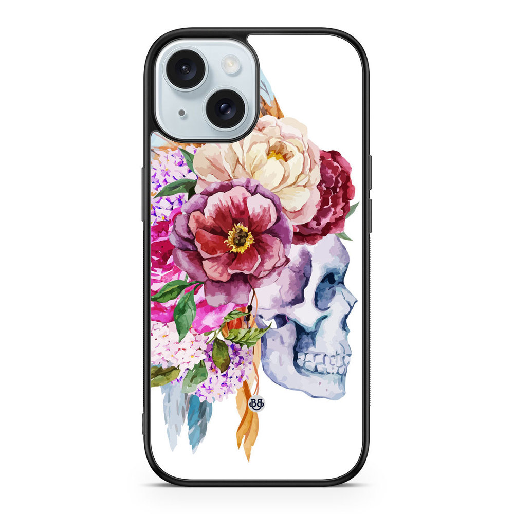iPhone 15 Case - Skull & Flowers
