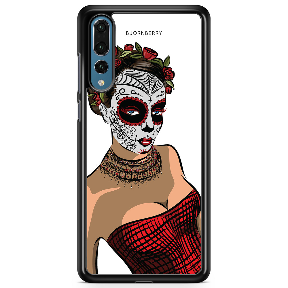 Huawei P20 Pro Case - Skull Mask Flowers