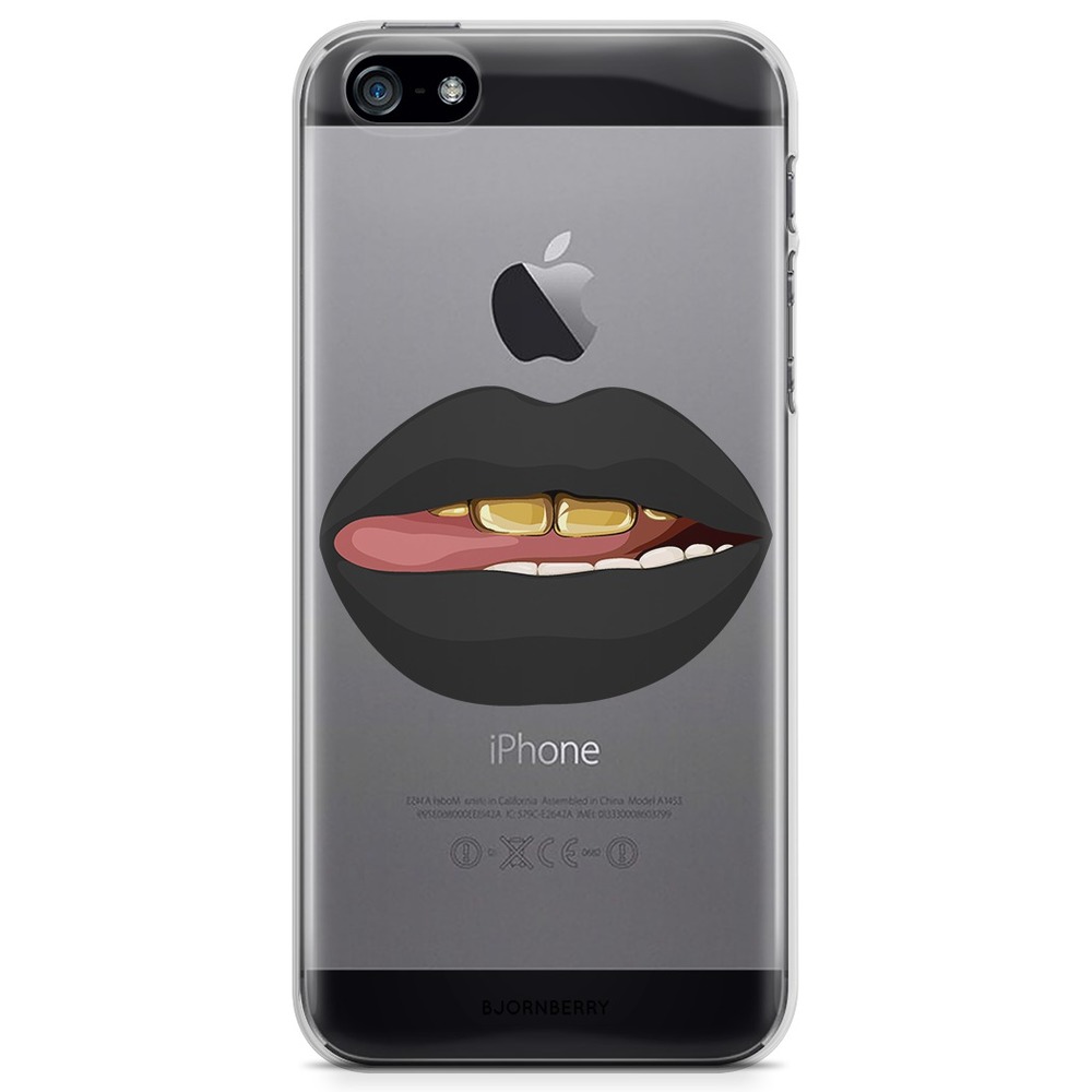 iPhone 5/5S/SE (2016) TPU Case - Lips Gold