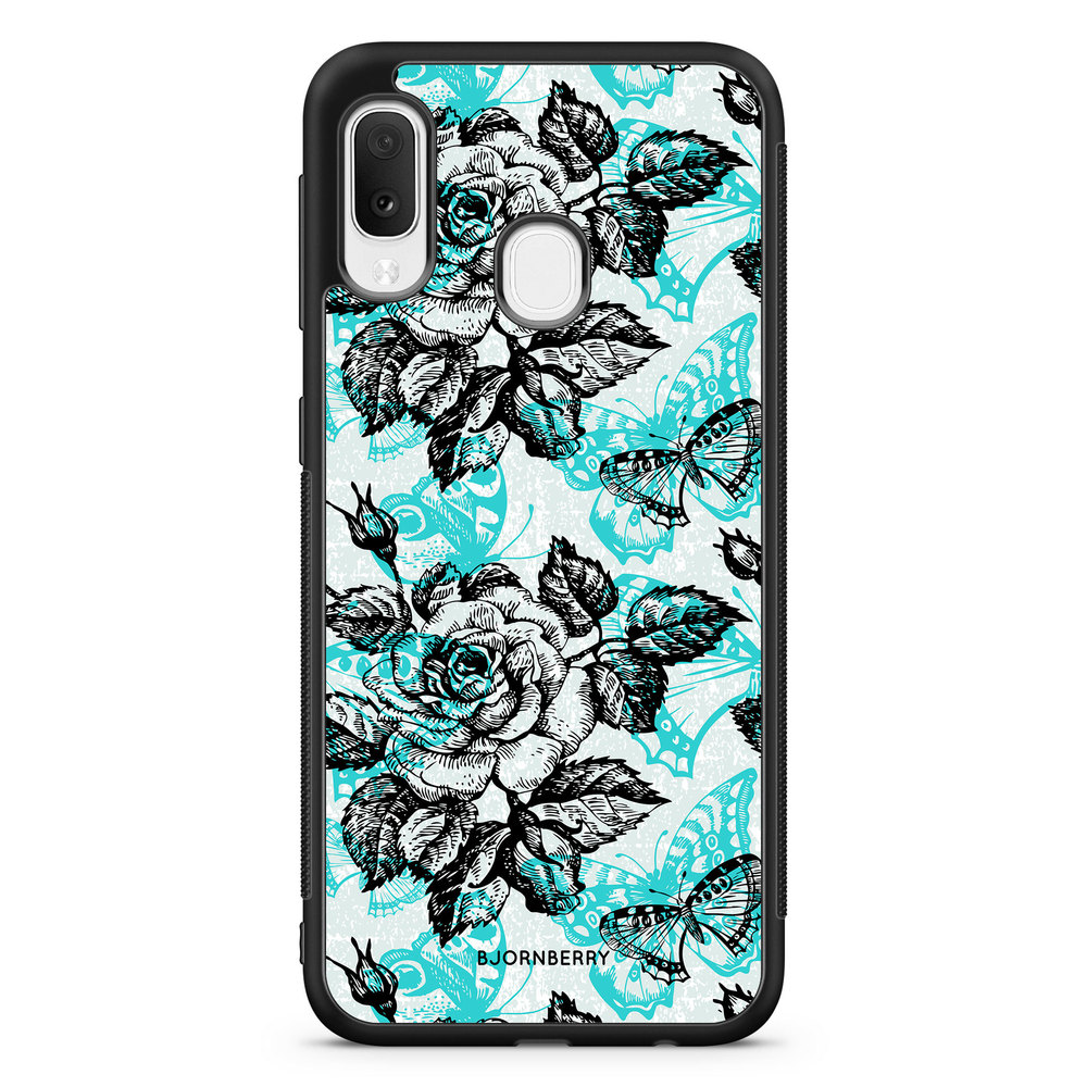 Samsung Galaxy A20e Case - Roses & Butterflies