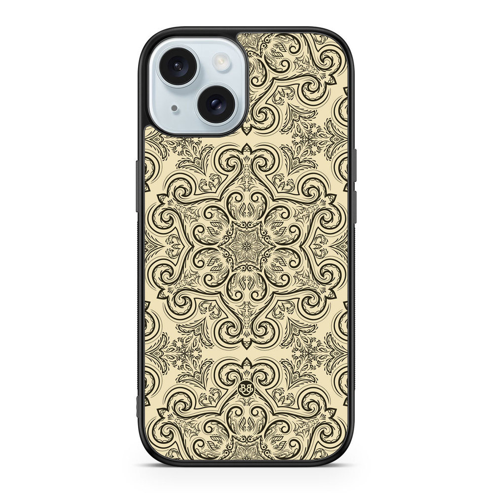 iPhone 15 Case - Beige Retro Pattern