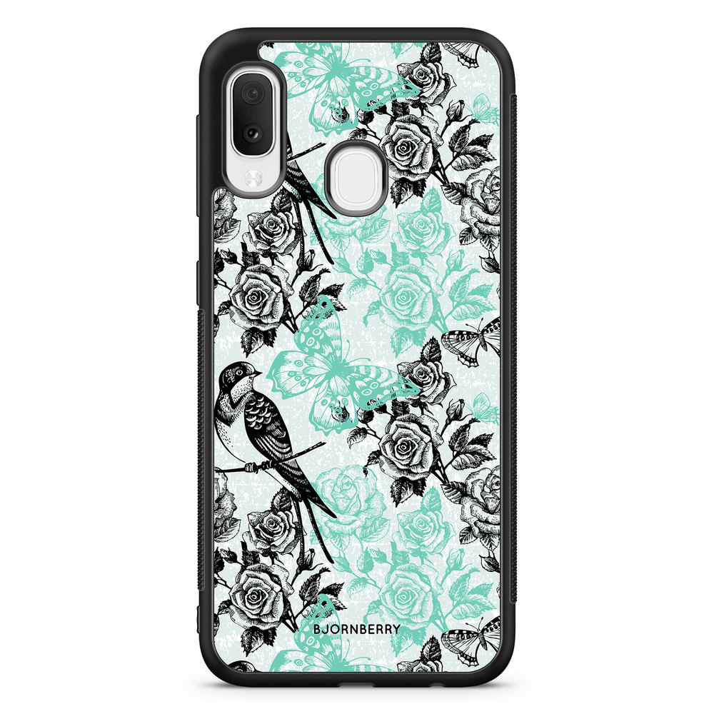 Samsung Galaxy A20e Case - Birds & Roses