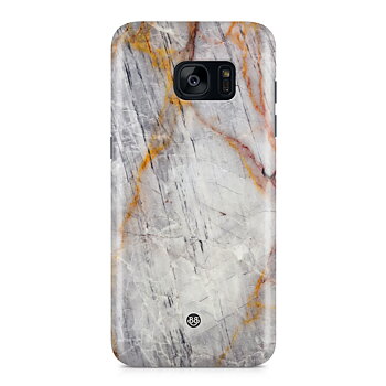 Samsung Galaxy S7 Edge Premium Skal - Guldgrå Marmor
