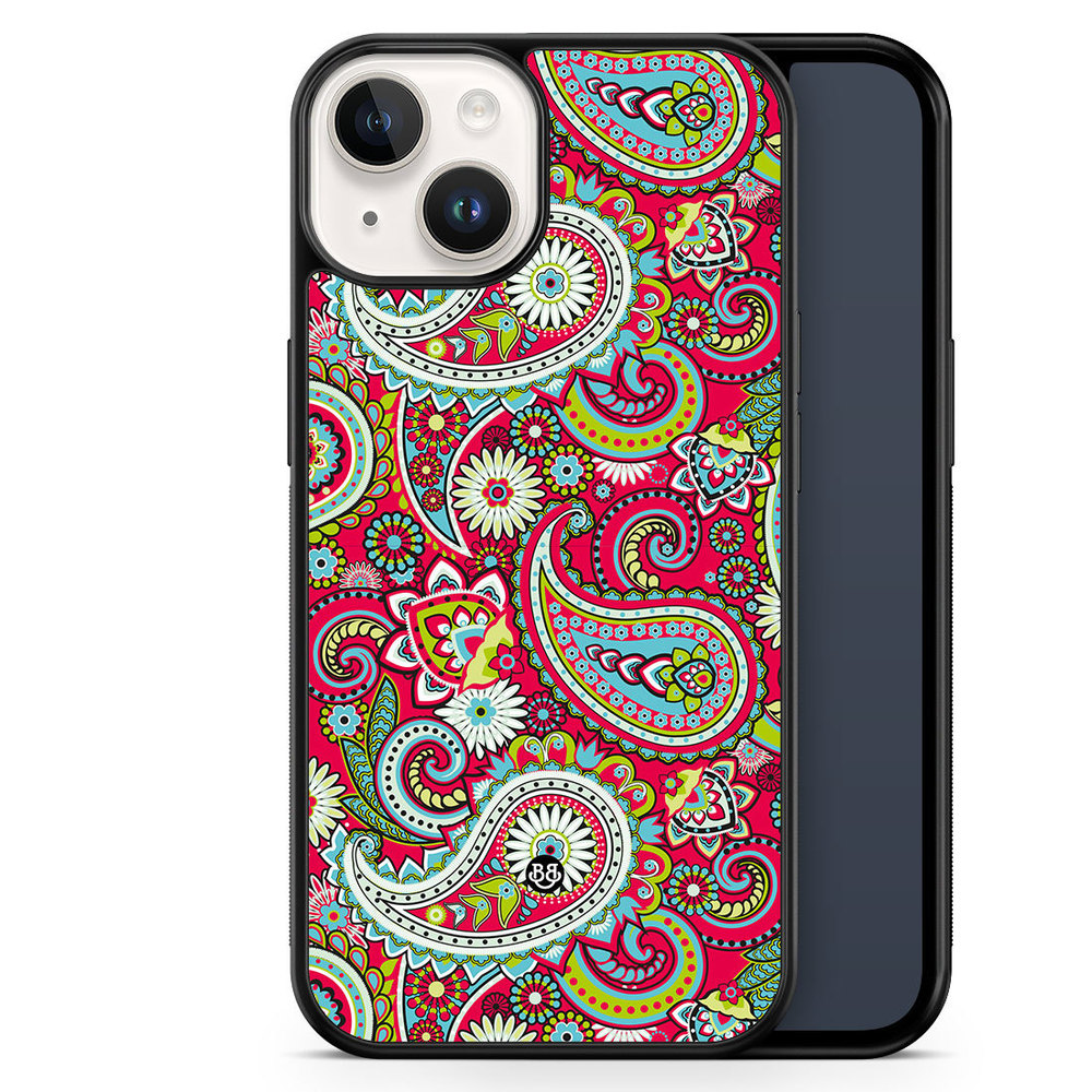 iPhone 14 Case - Röd Paisley