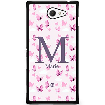 Sony Xperia M2 Aqua Skal Custom - AWAKEN - Butterfly Pink