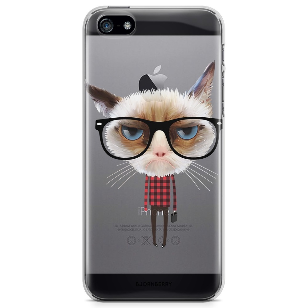 iPhone 5/5S/SE (2016) TPU Case - Hipster Cat