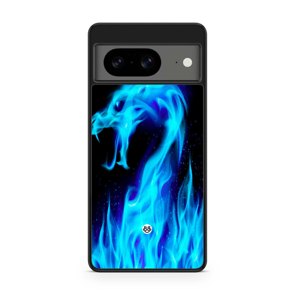 Google Pixel 8 Case - Blue Flames Dragon