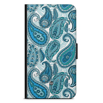 iPhone 14 Pro Max Wallet Case - Blue Paisley