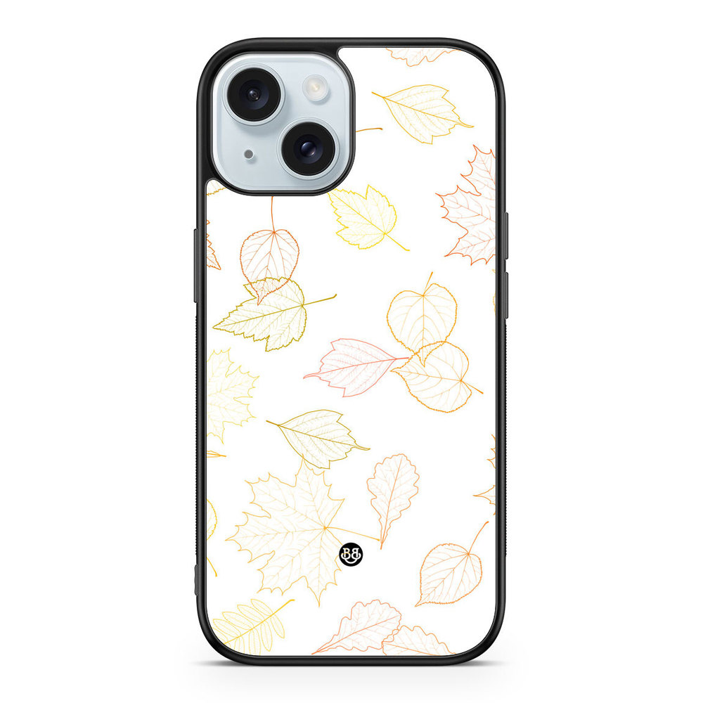 iPhone 15 Case - White and Leaves