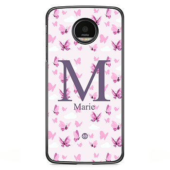 Motorola Moto G5S Plus Custom Skal - AWAKEN - Butterfly Pink