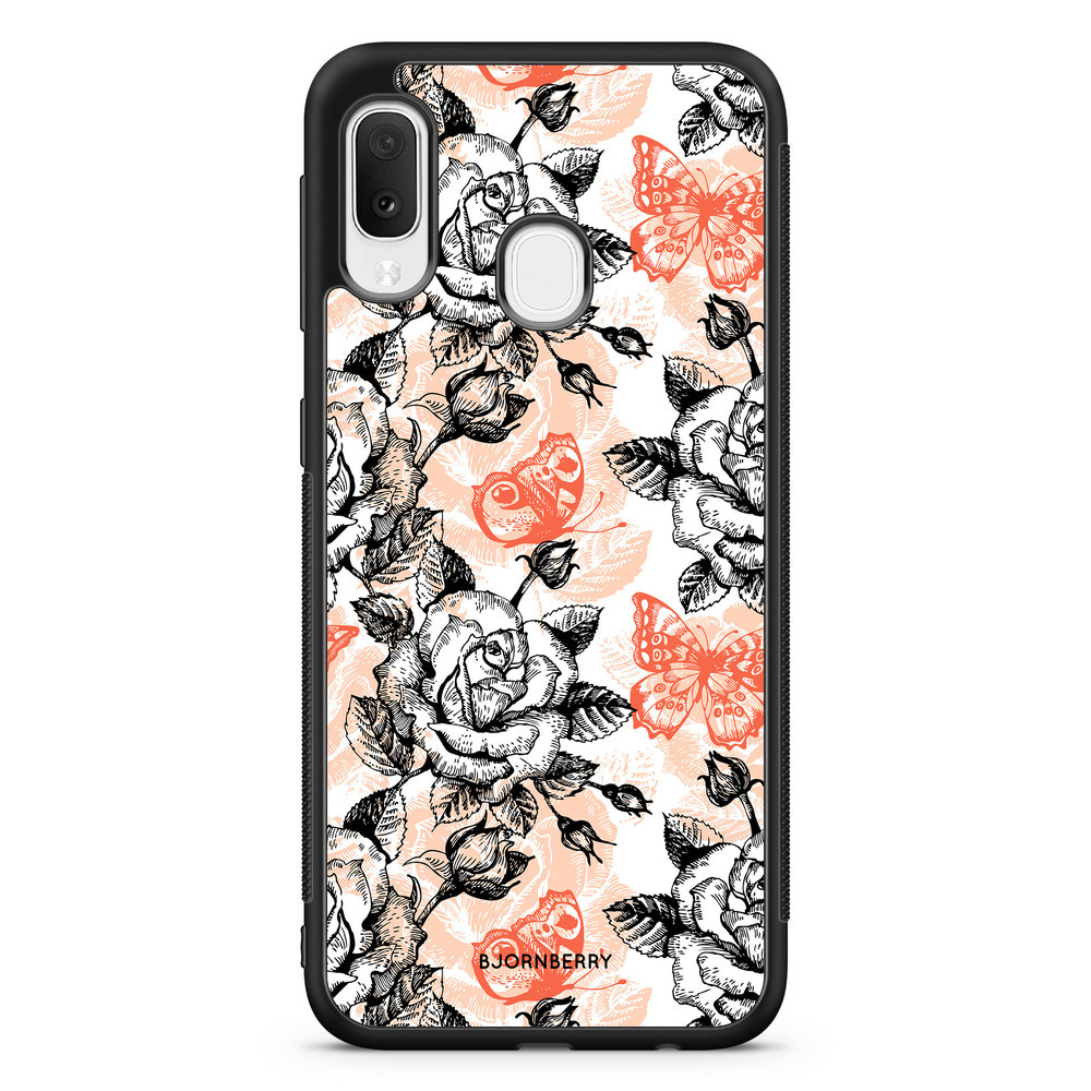 Samsung Galaxy A20e Case - Roses & Butterflies