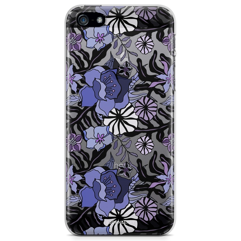 iPhone 5/5S/SE (2016) TPU Case - Purple Flowers