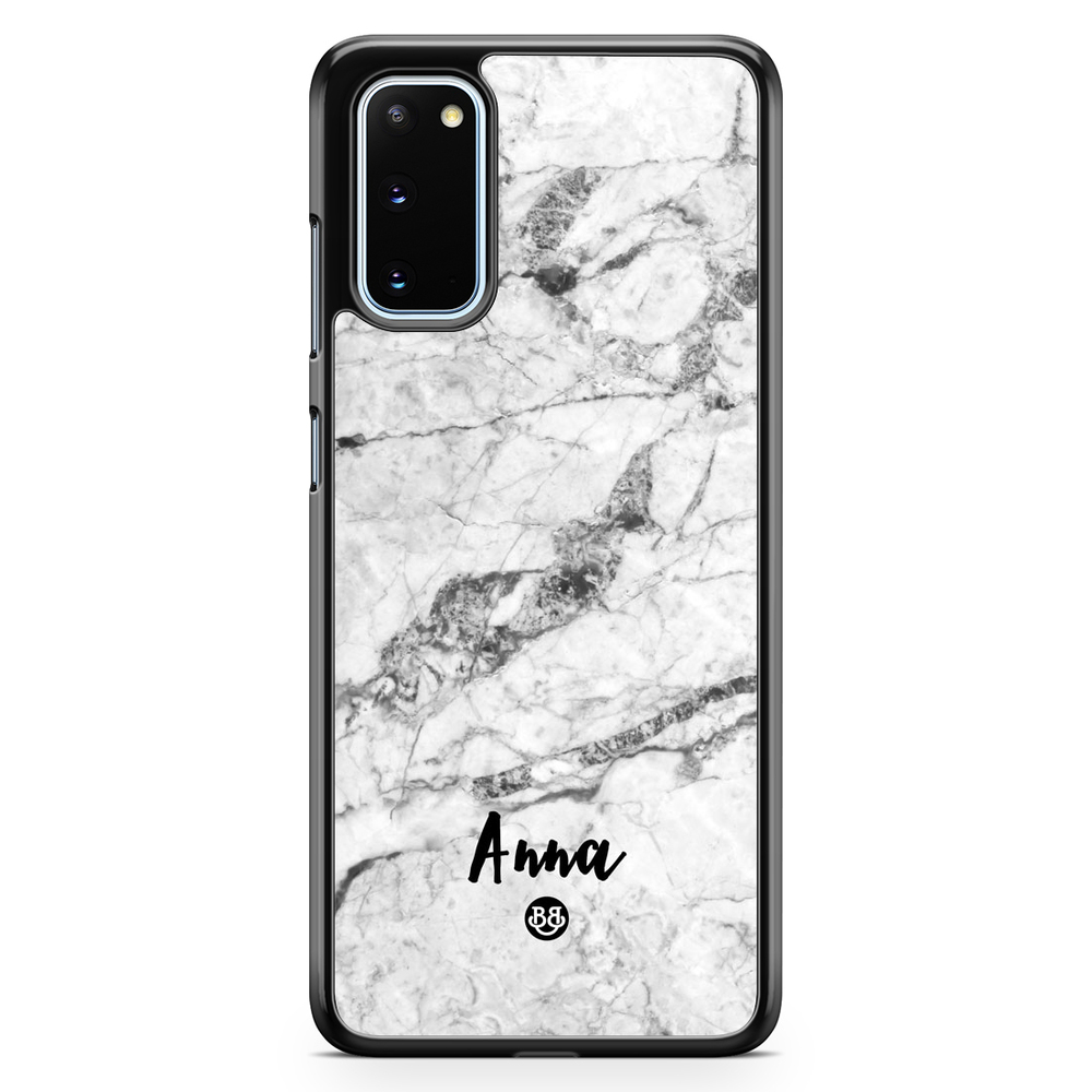 Samsung Galaxy S20 FE Custom Case - White Marble Name